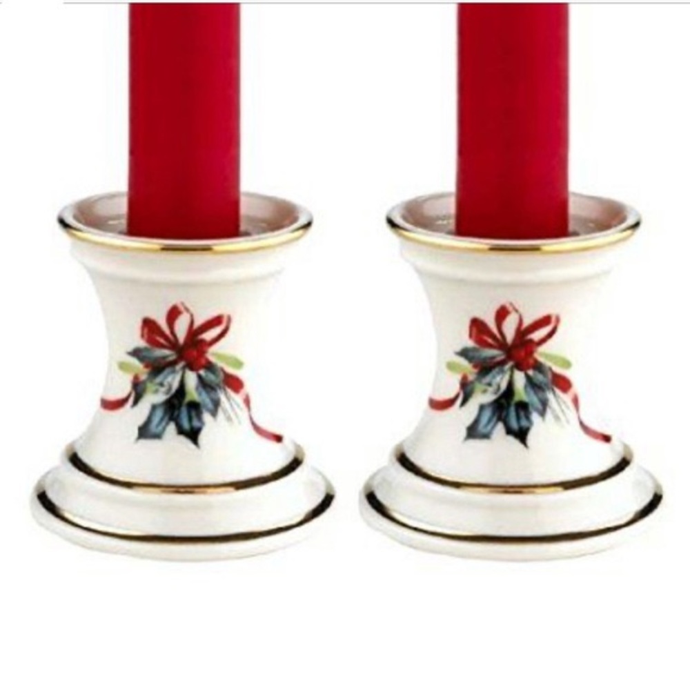 Lenox Winter Greetings Candlestick Pair